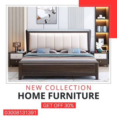 Bed Set // Solid Wooden Set // King Size With 2 Side + Deassing Table