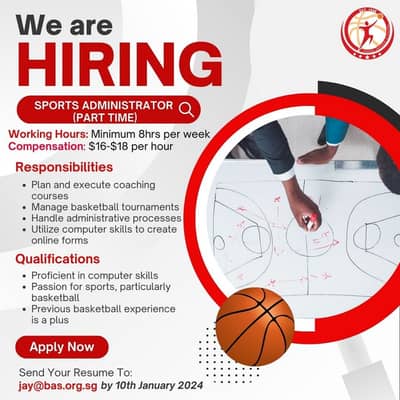 ADMIN JOB FOR SPORTS ARENA
