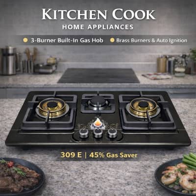 Kitchen Cook 309E Built-In Gas Hob – High Efficiency & 45% Gas Saver