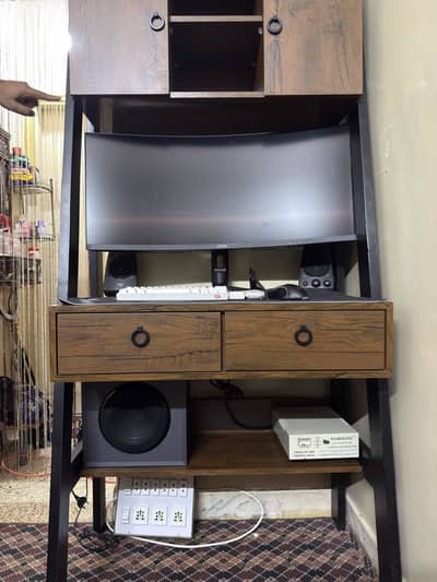 Unused Wooden Computer Trolley