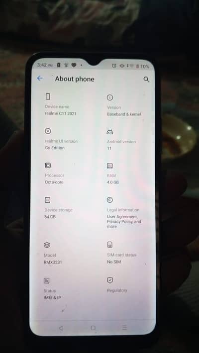 realme c11 without box pta approved 4 /64