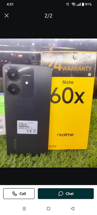 Realme note 60x 4gb+8gb ram 128 gb rom with full box