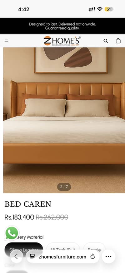Bed | Leather Bed | Double Bed |king Size Bed|Bed Dressing Side Table
