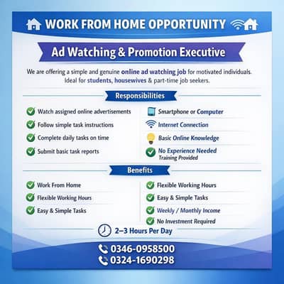 Online Work Available | Facebook & WhatsApp Tasking Jobs