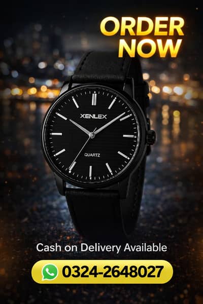 Men Stylish Black Wrist Watch – Cash on Delivery