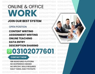 Online job/ part time/ home job /Assignments/Typing/Data entry/Ads