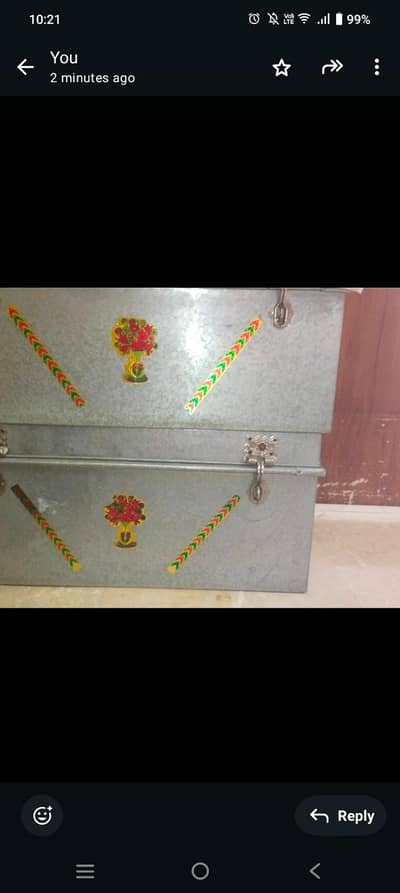 1 steel box and 2 trunks