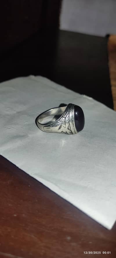 yamni aqeeq chandi ring