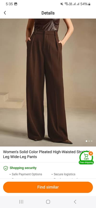 Women Solid Color Wide_Leg High Waisted Pants