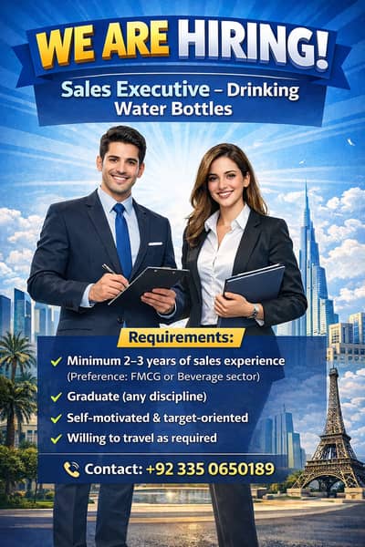 Sales Executive – Drinking Water Bottles