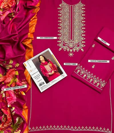 unstitched suit / ladies 3pcs / party wear suit / 3pcs suit for sale