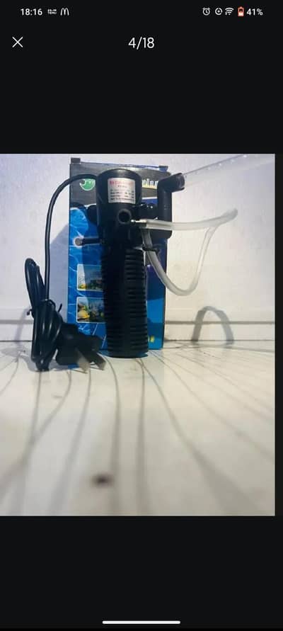 aquarium air pump and filter and heater