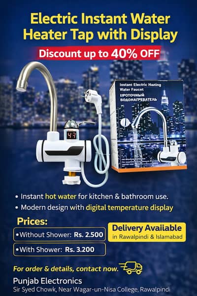 Electric Instant Water Heater Tap with Display Discount up to 40% OFF