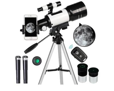 70mm Refractor Telescope  with phone adapter and wires less remote.