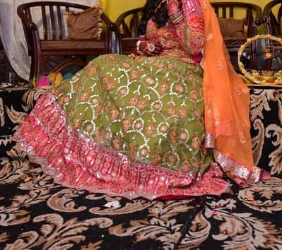 mehndi lehnga/mehndi dress/bridal dress