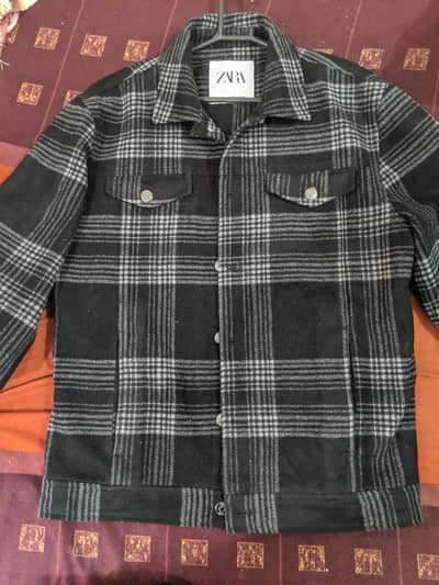 ZARA MAN plaid checkered shacket