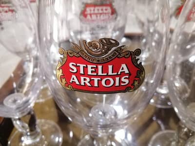 Stella Artois chalices glasses made in Belgium