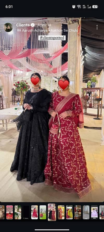 STARRY NIGHT LEHNGA & MAROON GHAZAL