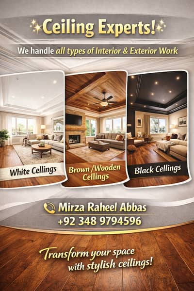 Gypsum Panel Ceiling/ POP Ceiling/ Wooden ceiling/ Flase ceiling