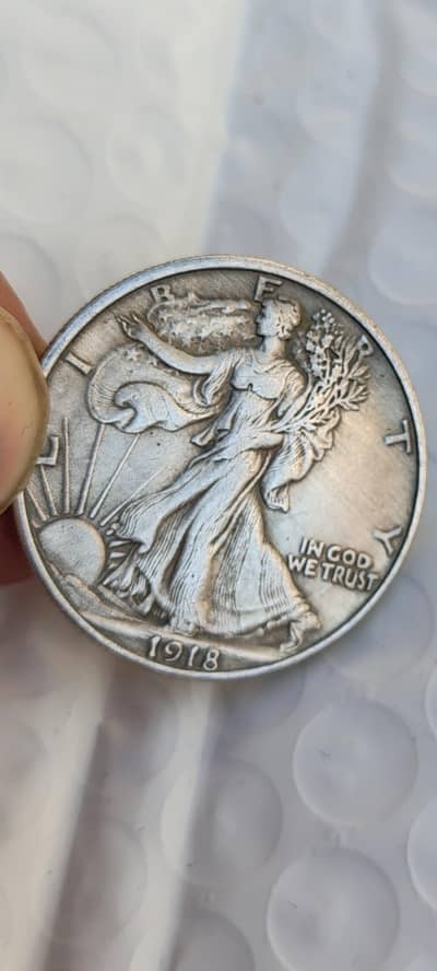 USA 1918 HALF DOLLAR OLD COIN | USA 50 CENTS RARE COIN | ANTIQ COIN |
