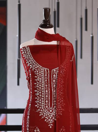 puri Chiffon Gota work 3pcs suit