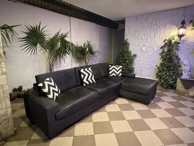 L Shaped 5 Seater Sofa Black Color