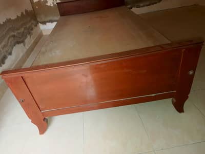 Sheesham wood beds + Glass Table Set + Table Trolley