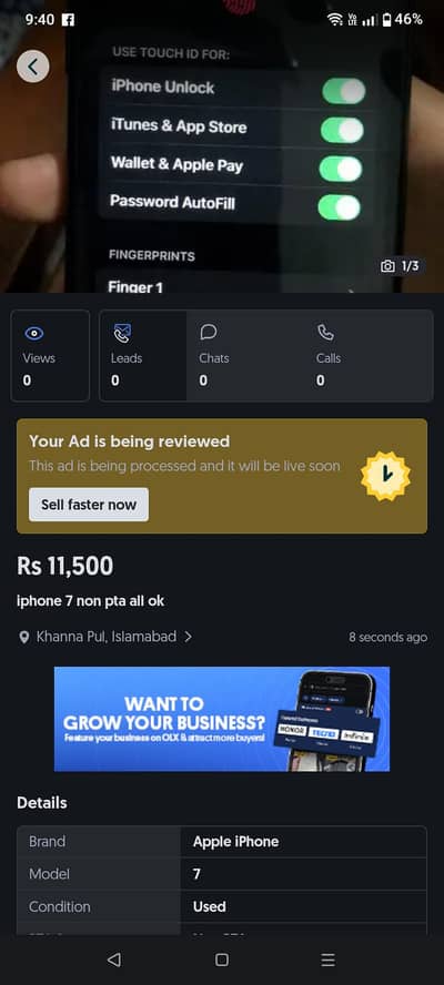 iphone 7 all ok 32gb