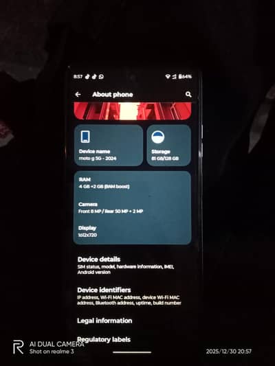 6GB RAM 128GB momoery