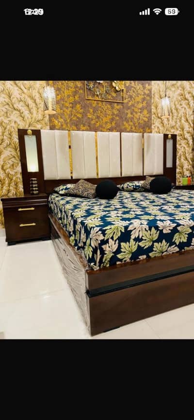 King Size Bed | Bed Dressing Side Table | Wooden Furniture For Sale