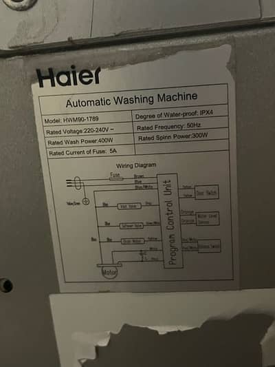 haier washing machine
