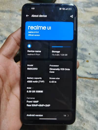 realme 9pro+ contect me. 03019768124