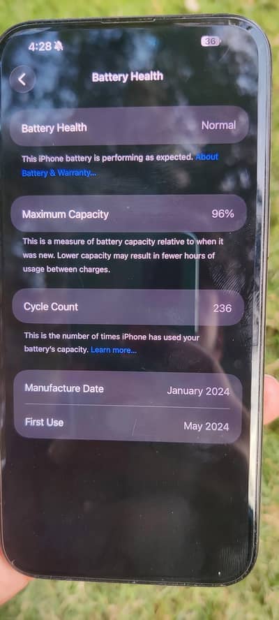 iphone 15 pro max 96 health full box