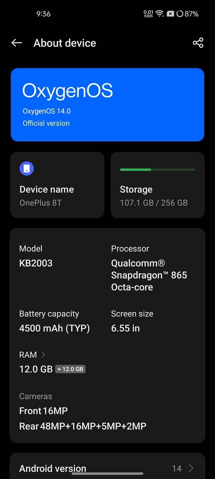 One plus 8T 6