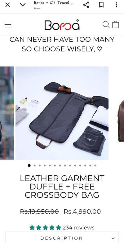 leather Duffle Bag +  Free Crossbody Bag