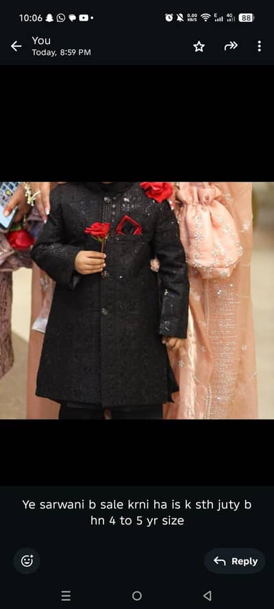 black sherwani  3 to 4 yr