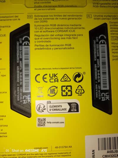 Corsair vengeance DDR5 32gb rgb 6400mhz