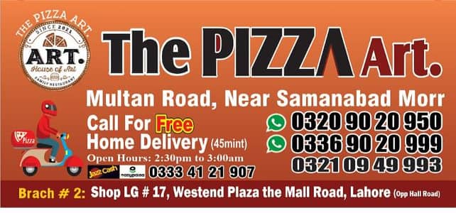 Pizza art Samanabad Mor delivery rider job available