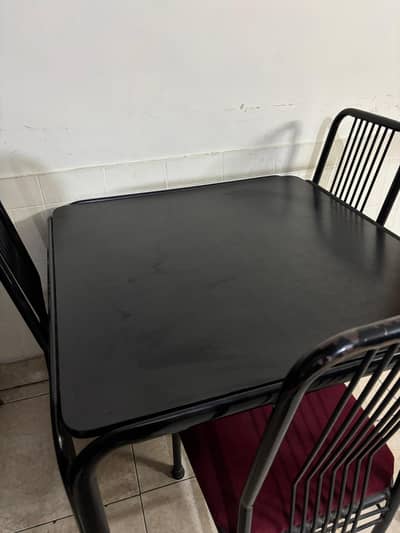Solid Wood & Aluminum Study/Dining Set – 4 Chairs (Negotiable)
