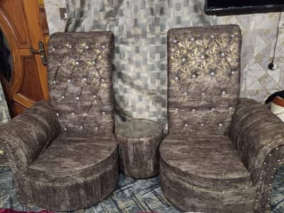 Pair of sofa with table