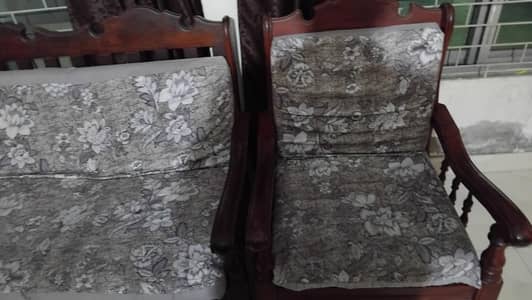 sofa set 5 seater wooden old style