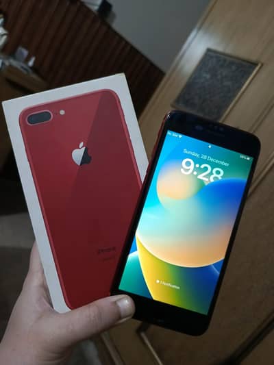 I phone 8 plus 64 gb pta approved clean set ladies hand used