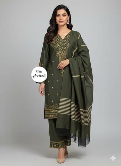 Khaadi kaddar 3 pc unstichef dress