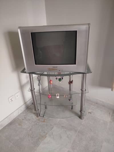 Sony 21 Inch Tv With Trolly Available For Sale In Best Condition