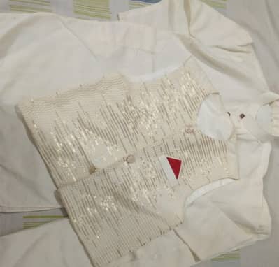 Shalwar Qameez Waist Coat Suit 5 to 6 Year Cream & Black Available