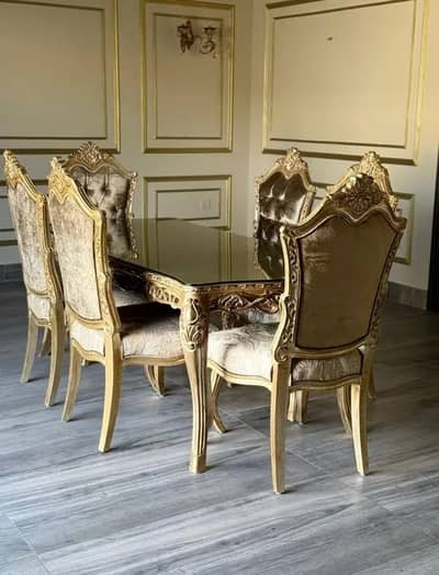 six chairs Dining table