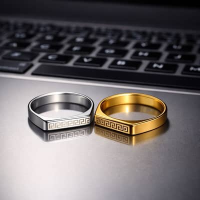 Premium Italian Rings for Men & Women | All Sizes | Black Silver Gold