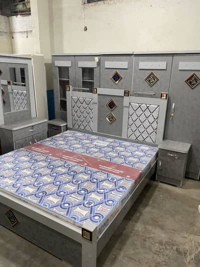 Brand New Luxury Wooden Bed Set with Dressing