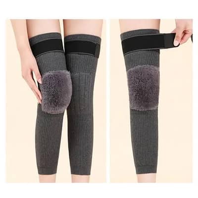 Winter Wool Knee Warmers High Warm Leg Sleeves for Men and Women