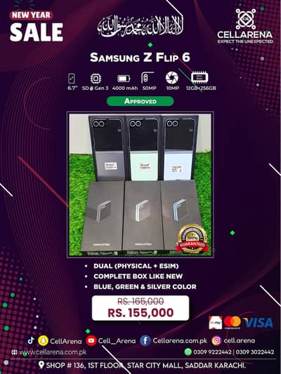New Year Sale SAMSUNG Z FLIP 6 APPROVED CELLARENA